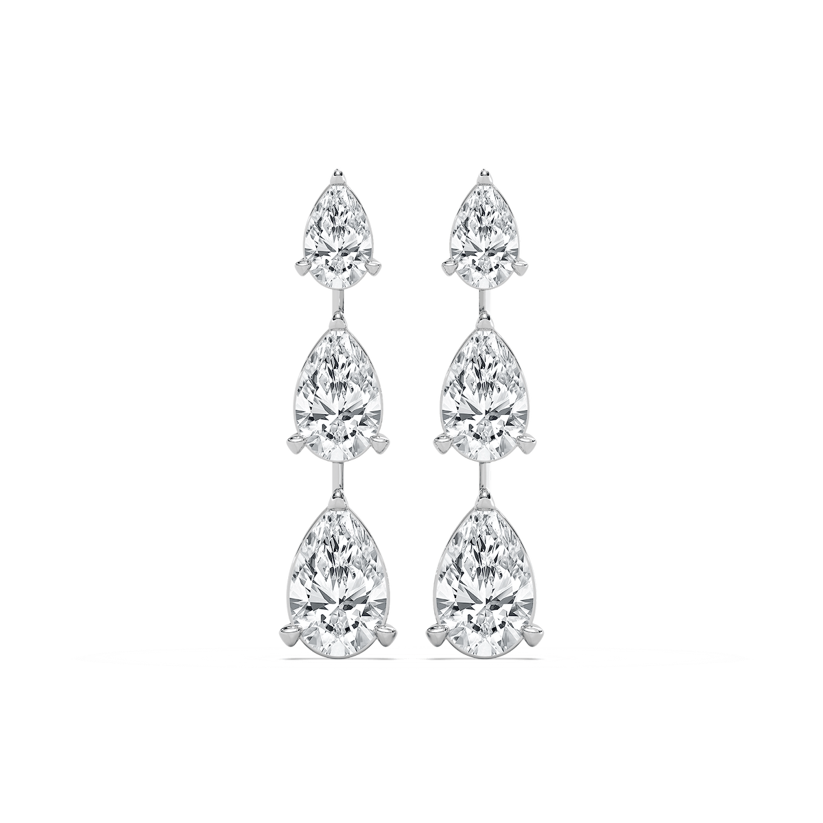 6 ctw Pear Lab Grown Diamond Drop Earrings