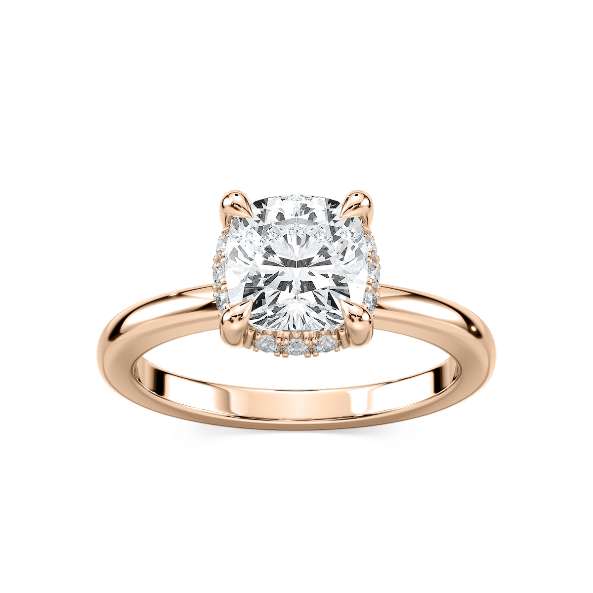 Tula Cushion Lab Grown Diamond Semi Hidden Halo Engagement Ring