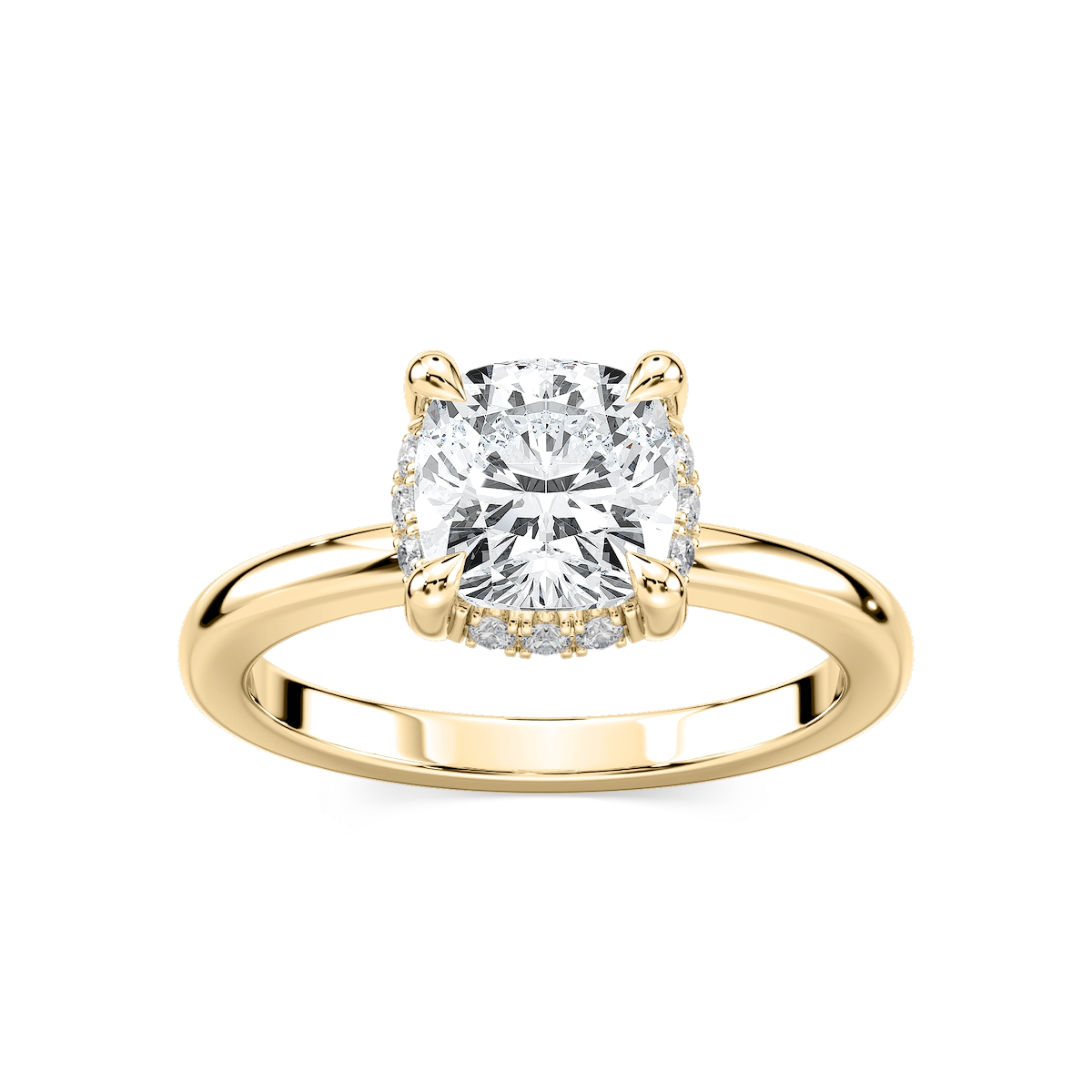 Tula Cushion Lab Grown Diamond Semi Hidden Halo Engagement Ring