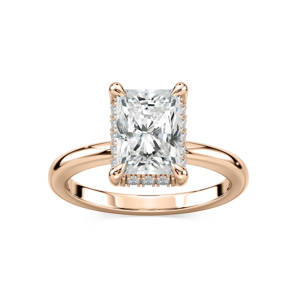 Tula Radiant Lab Grown Diamond Semi Hidden Halo Engagement Ring