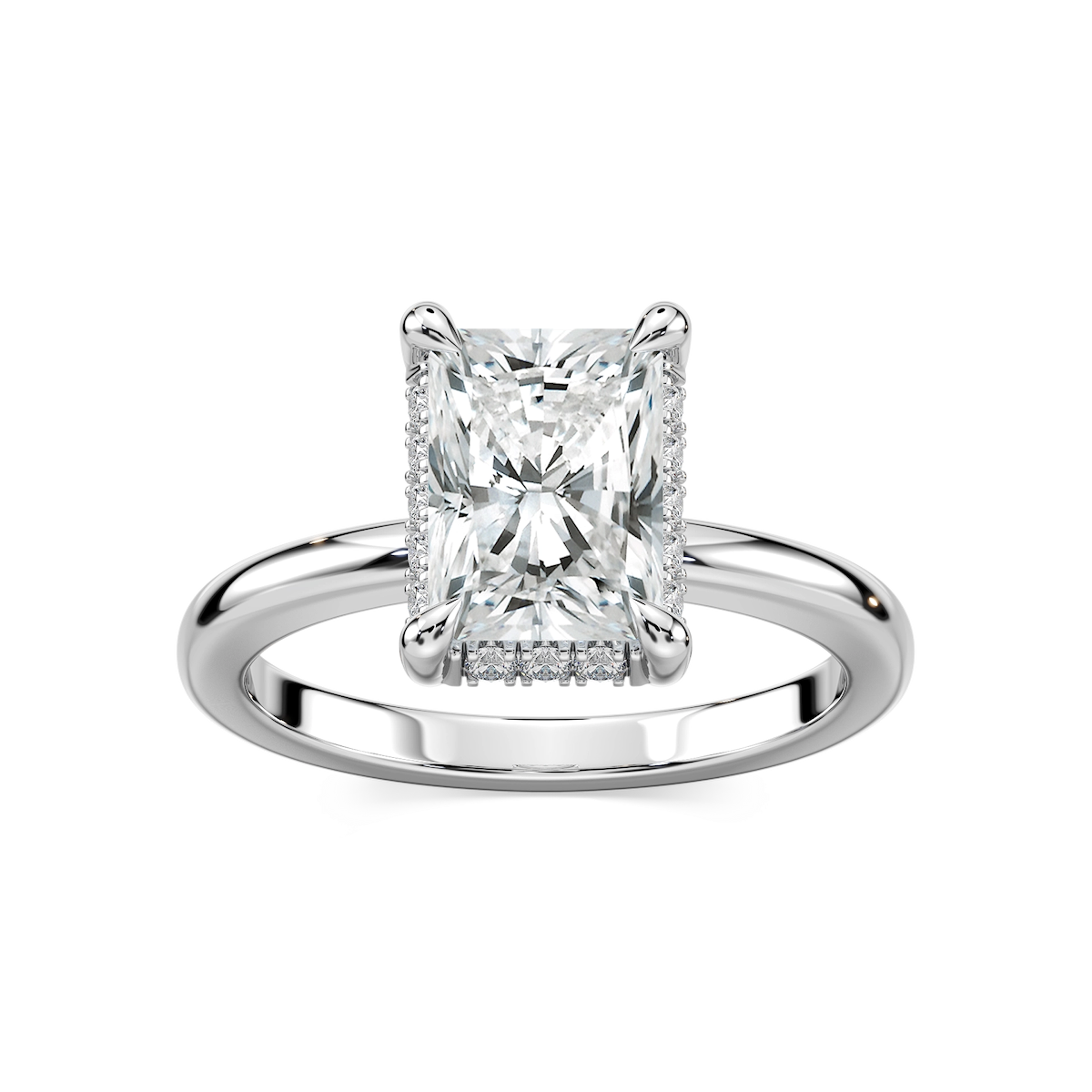 Tula Radiant Lab Grown Diamond Semi Hidden Halo Engagement Ring
