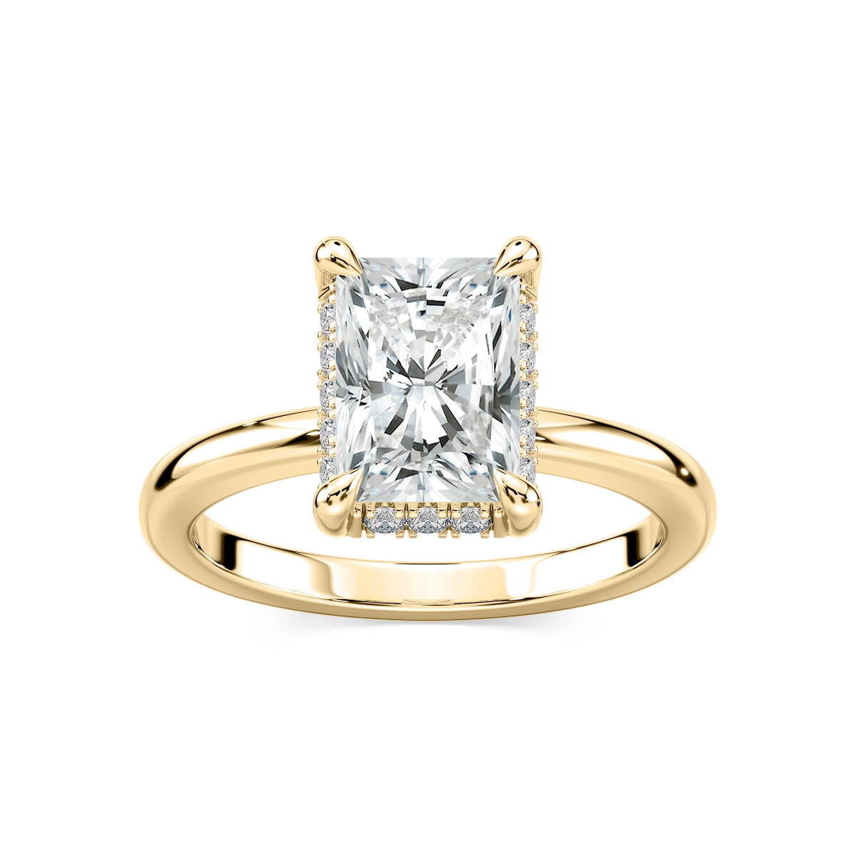Tula Radiant Lab Grown Diamond Semi Hidden Halo Engagement Ring