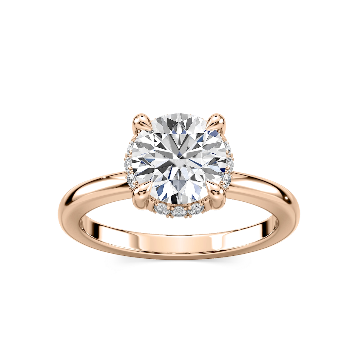 Tula Round Lab Grown Diamond Semi Hidden Halo Engagement Ring