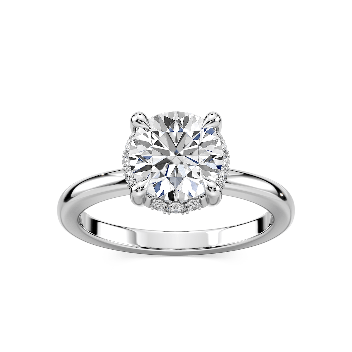 Tula Round Lab Grown Diamond Semi Hidden Halo Engagement Ring