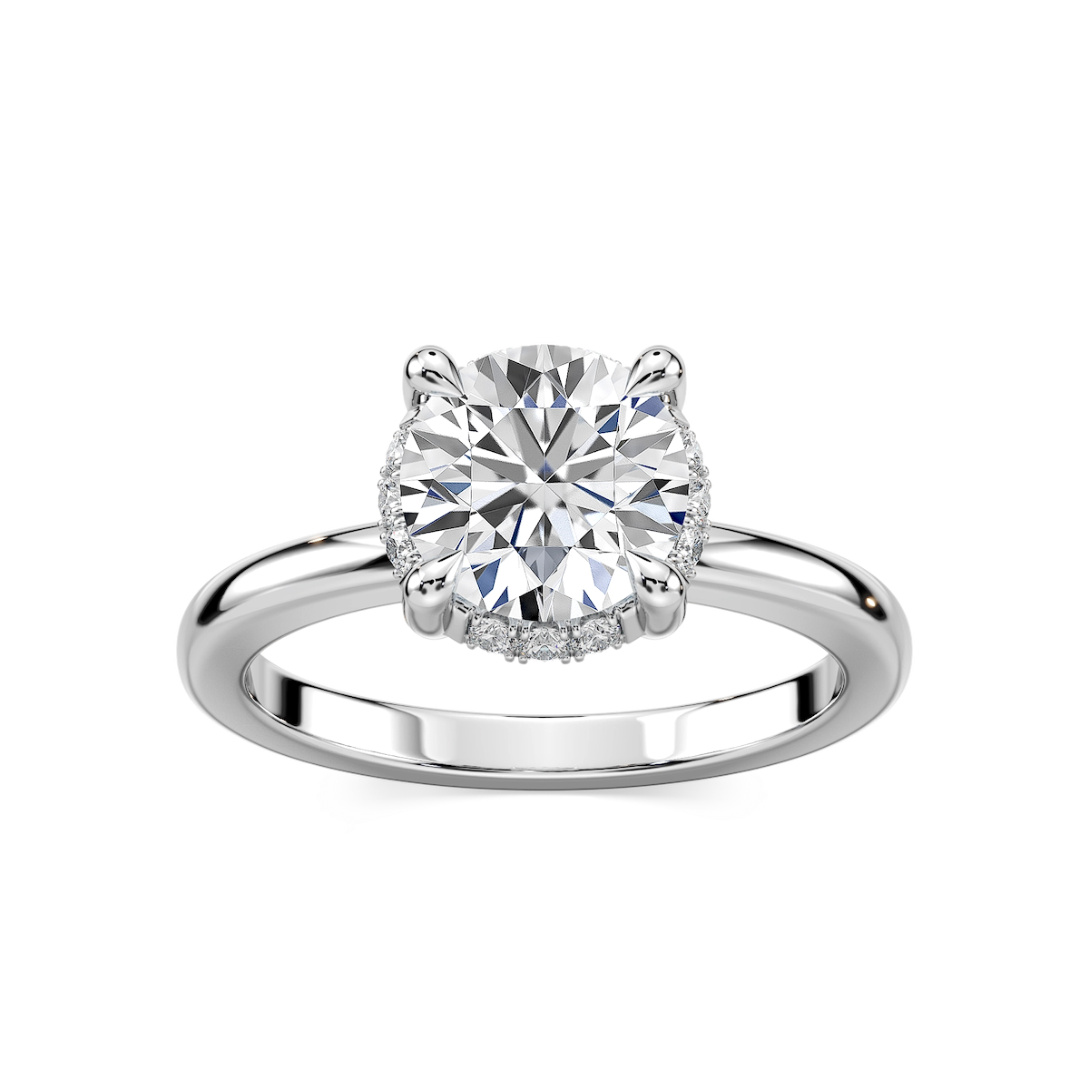 Tula Round Lab Grown Diamond Semi Hidden Halo Engagement Ring