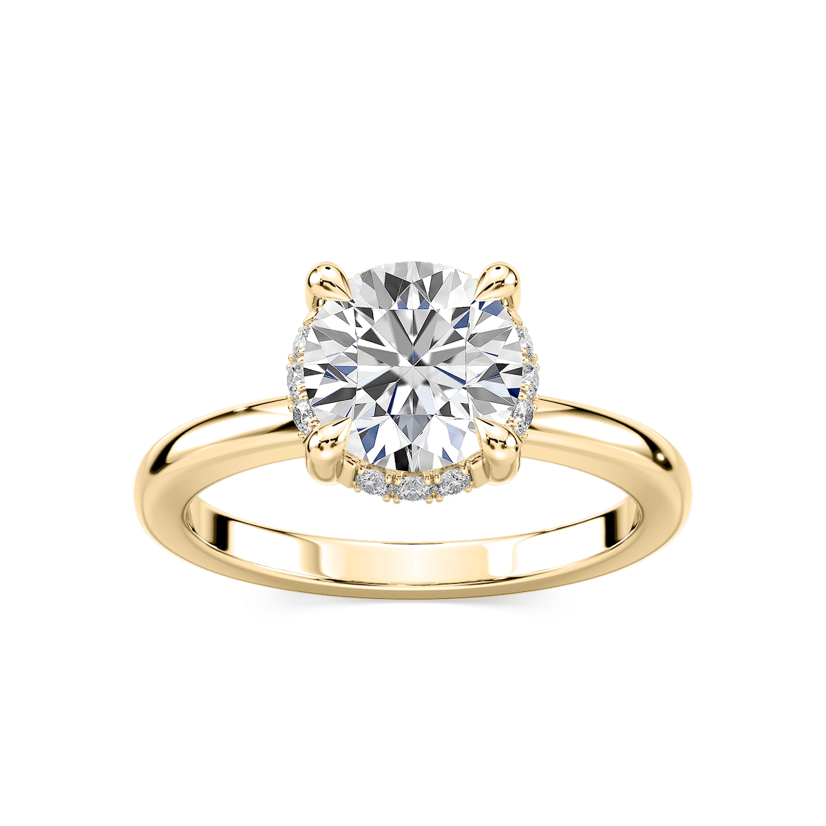 Tula Round Lab Grown Diamond Semi Hidden Halo Engagement Ring