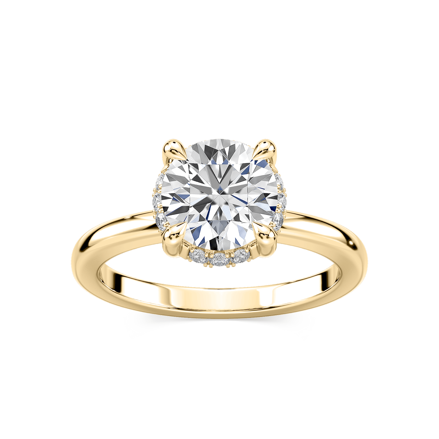 Tula Round Lab Grown Diamond Semi Hidden Halo Engagement Ring
