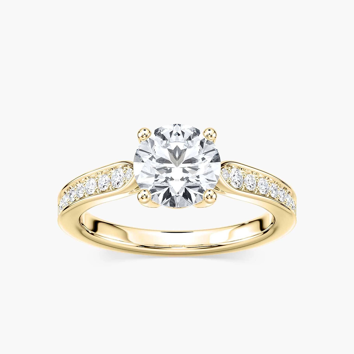 Valery Round Lab Grown Diamond Channel Set Side Stone Engagement Ring