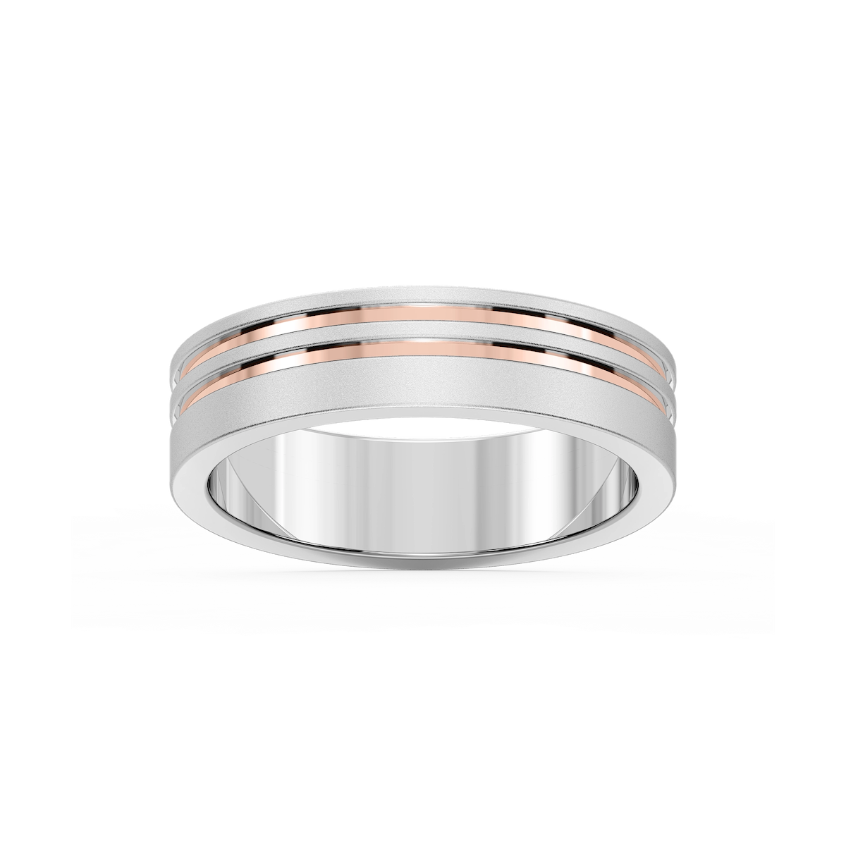 Vale 6.00mm Double Grooves Plain Metal Band