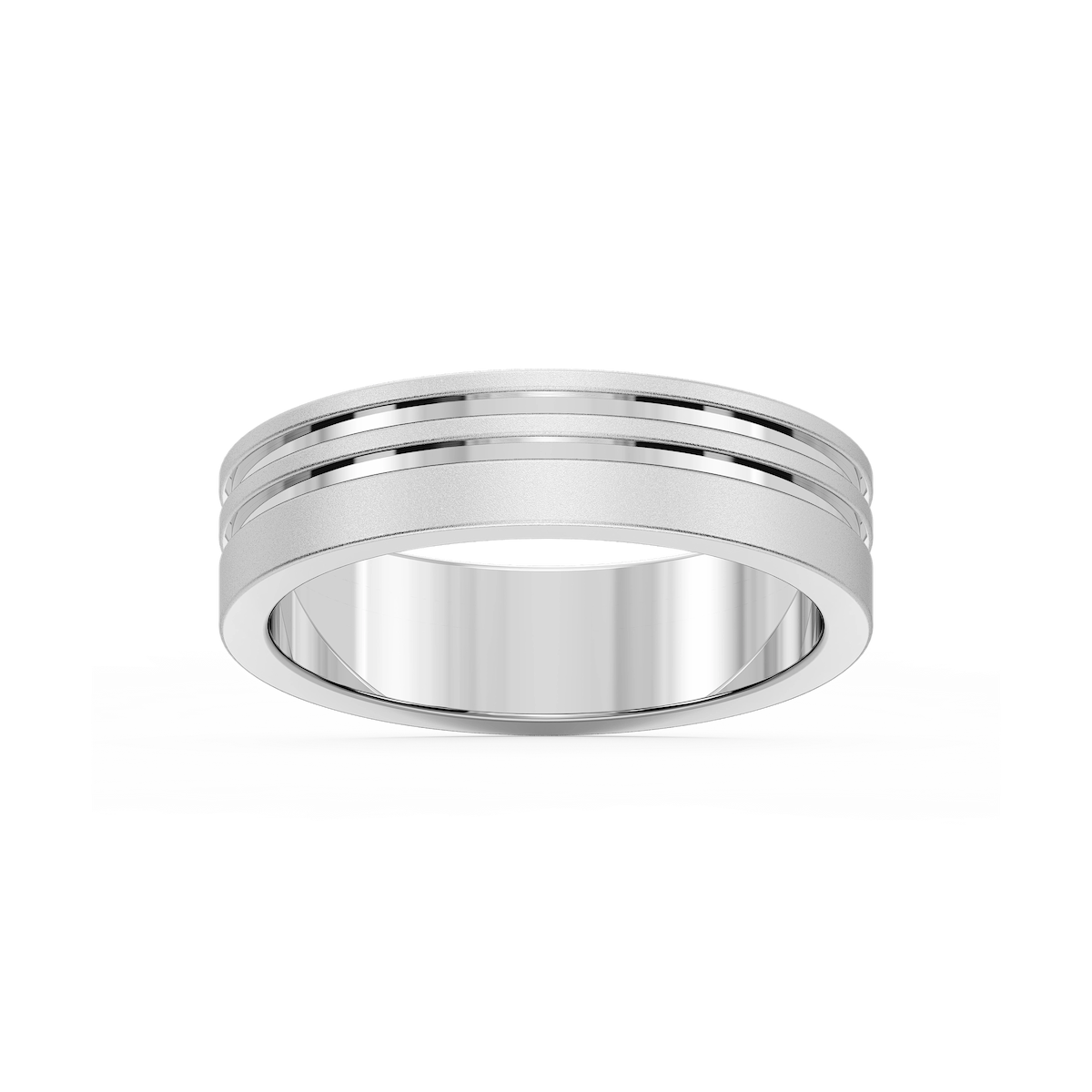 Vale 6.00mm Double Grooves Plain Metal Band