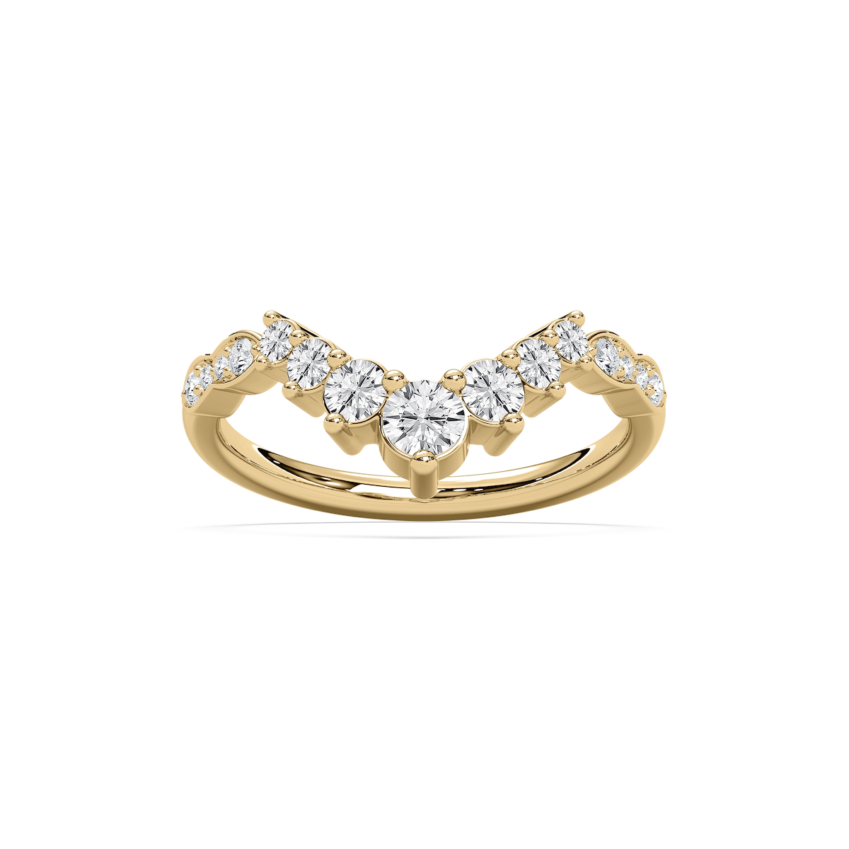 Valen 3/4 ctw Round Lab Grown Diamond Graduated Curved Band