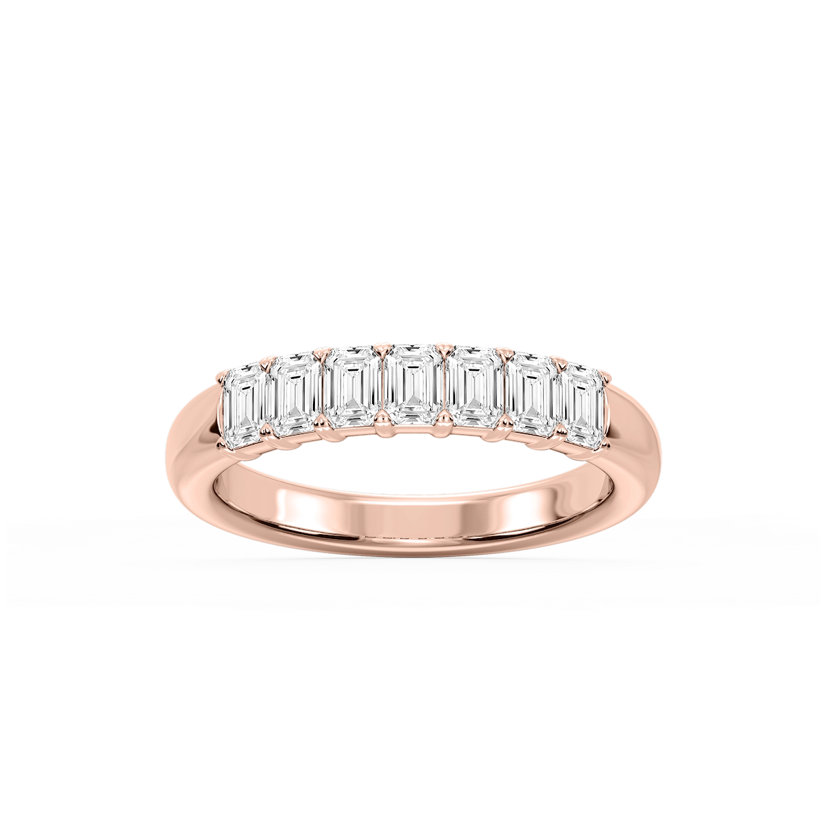 Valerie Emerald Lab Grown Diamond 7-Stone V-Prong Anniversary Band