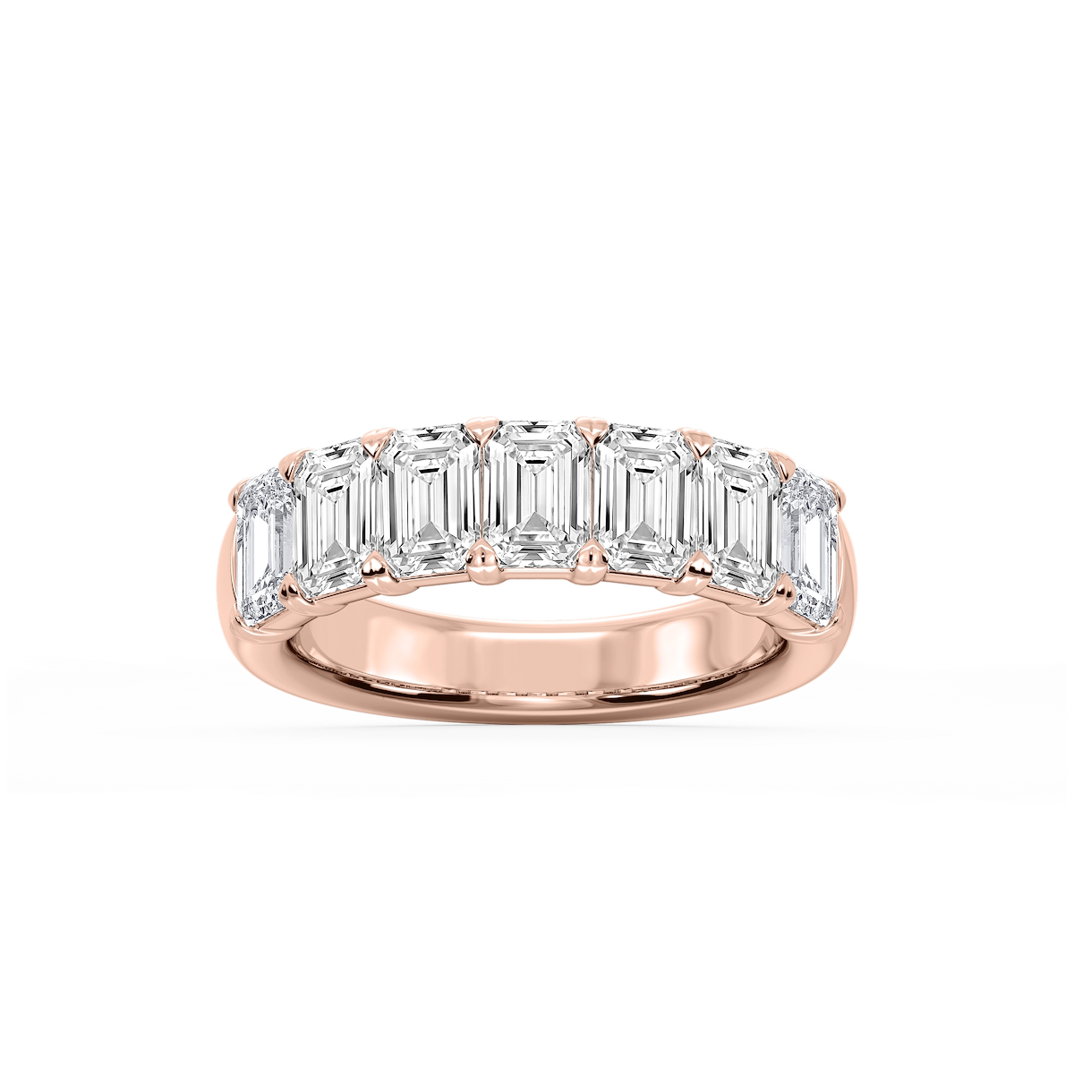 Valerie Emerald Lab Grown Diamond 7-Stone V-Prong Anniversary Band