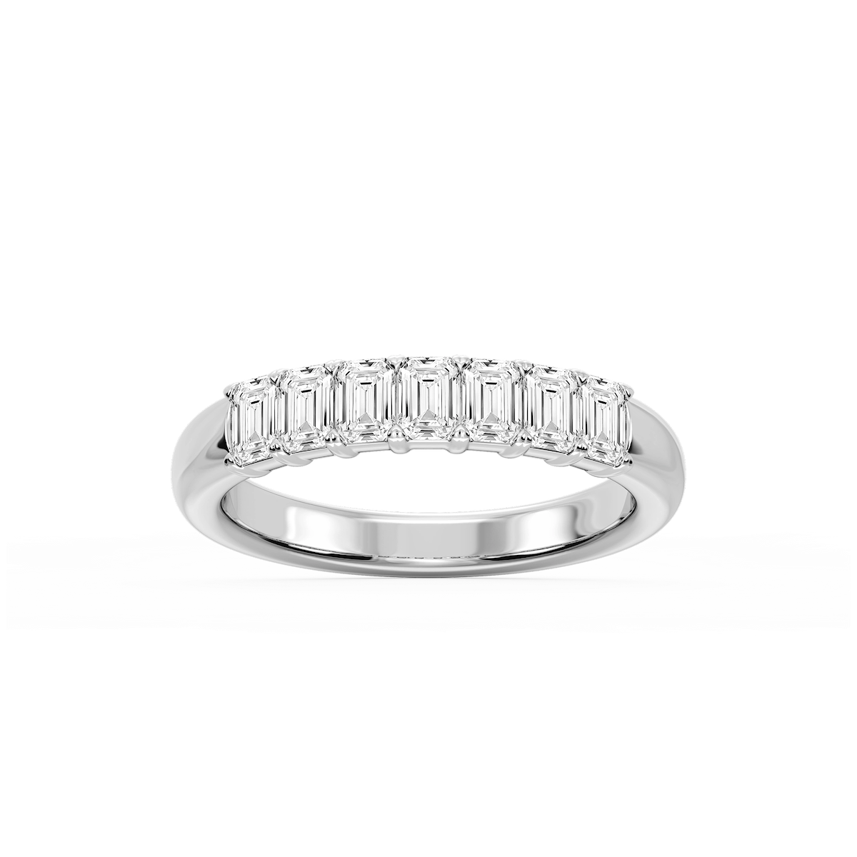 Valerie Emerald Lab Grown Diamond 7-Stone V-Prong Anniversary Band