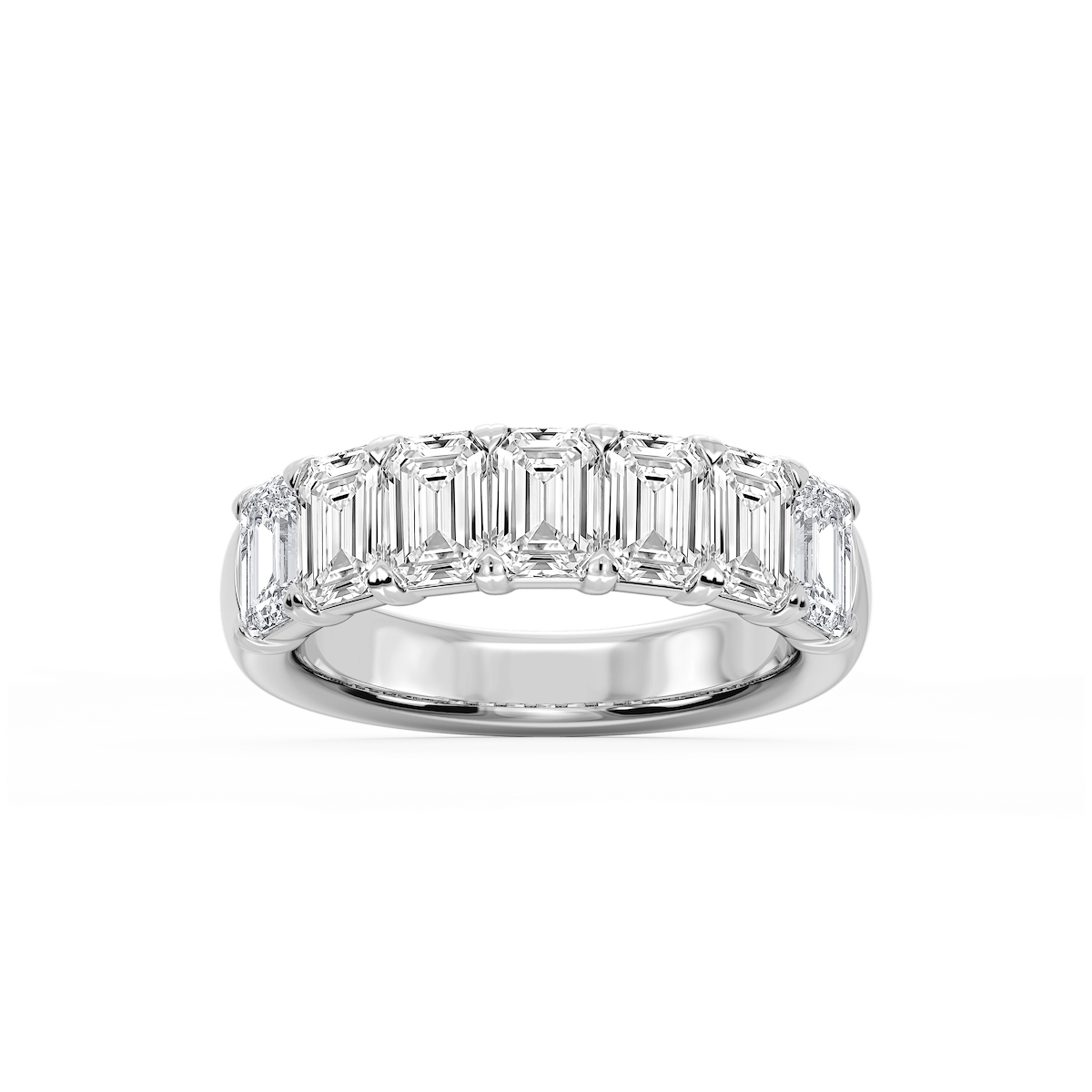 Valerie Emerald Lab Grown Diamond 7-Stone V-Prong Anniversary Band