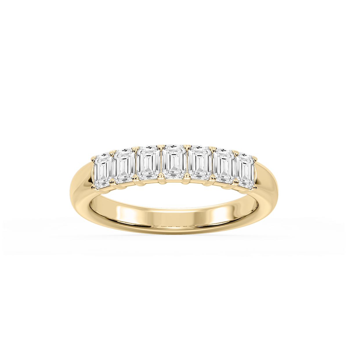 Valerie Emerald Lab Grown Diamond 7-Stone V-Prong Anniversary Band