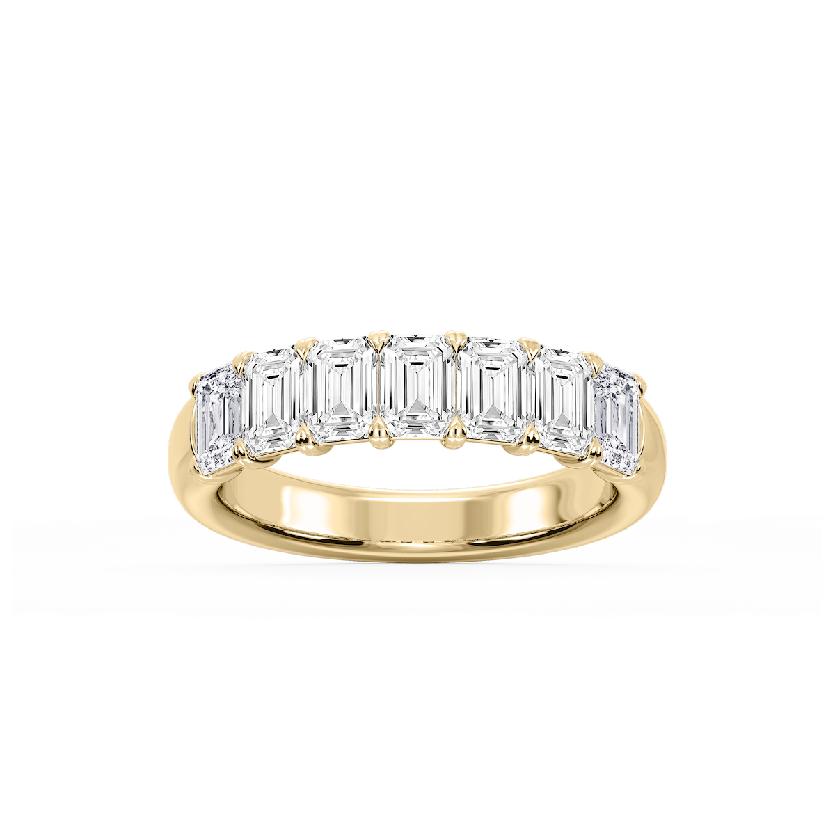 Valerie Emerald Lab Grown Diamond 7-Stone V-Prong Anniversary Band