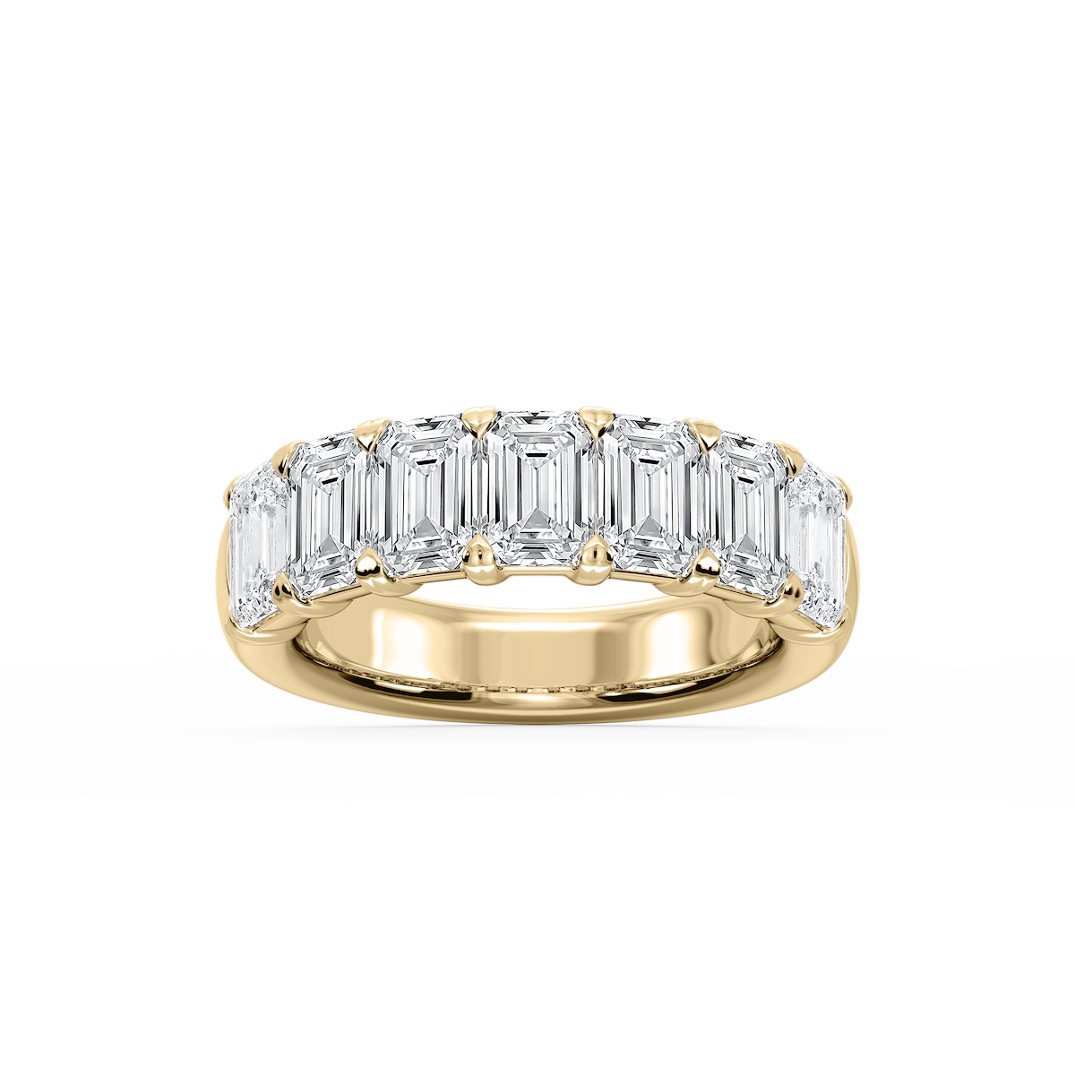 Valerie Emerald Lab Grown Diamond 7-Stone V-Prong Anniversary Band