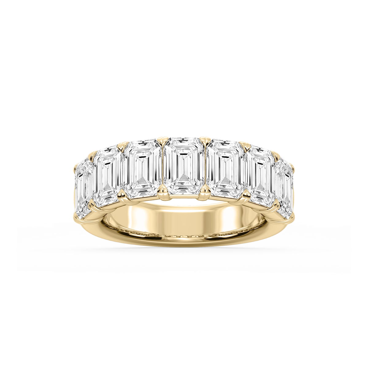Valerie Emerald Lab Grown Diamond 7-Stone V-Prong Anniversary Band