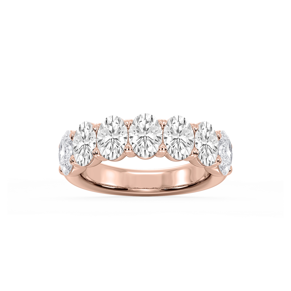Valerie Oval Lab Grown Diamond 7-Stone V-Prong Anniversary Band