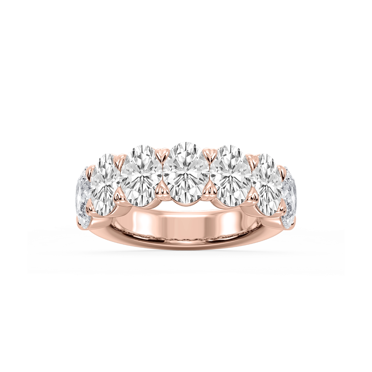 Valerie Oval Lab Grown Diamond 7-Stone V-Prong Anniversary Band
