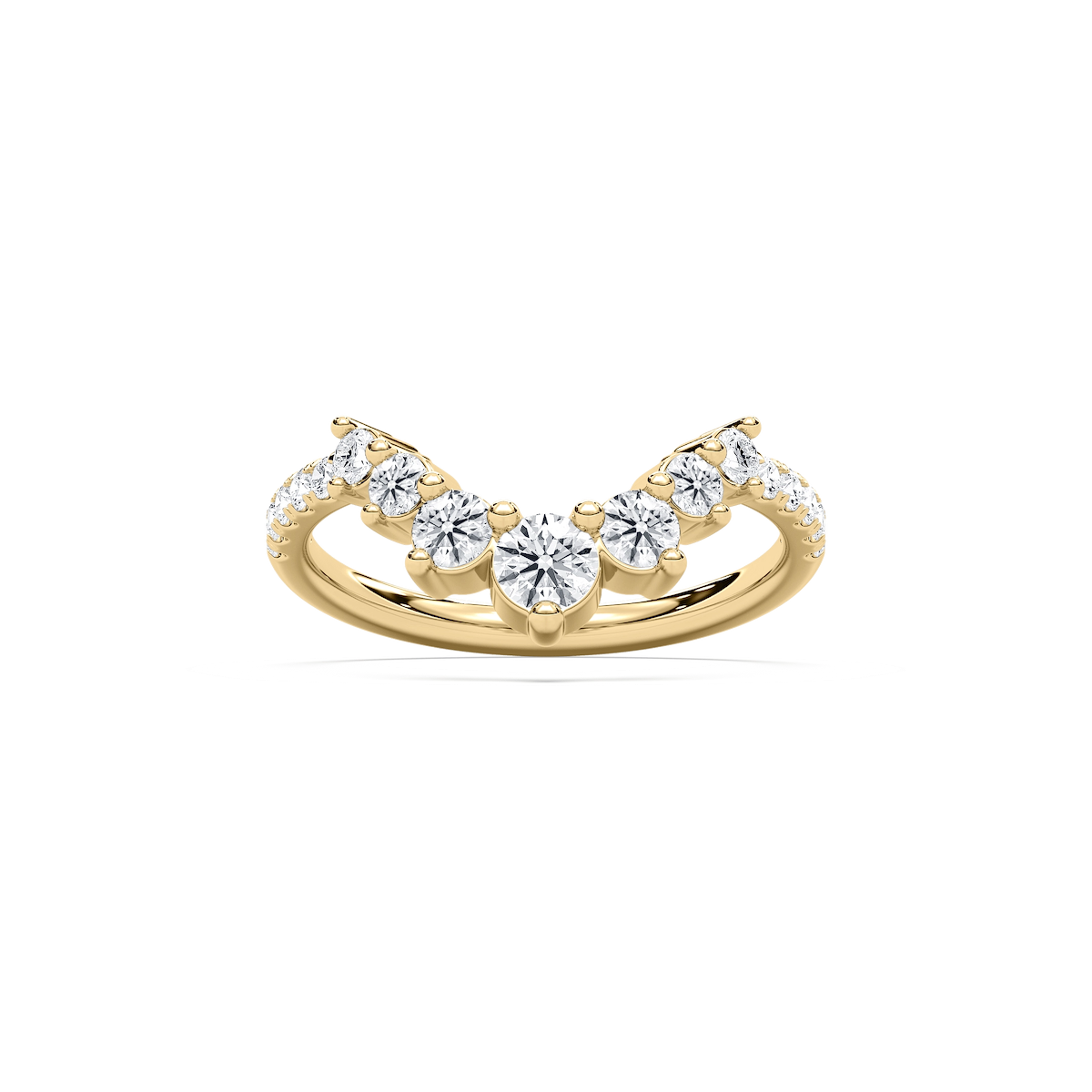 Vara 7/8 ctw Round Lab Grown Diamond Graduated Curved Band