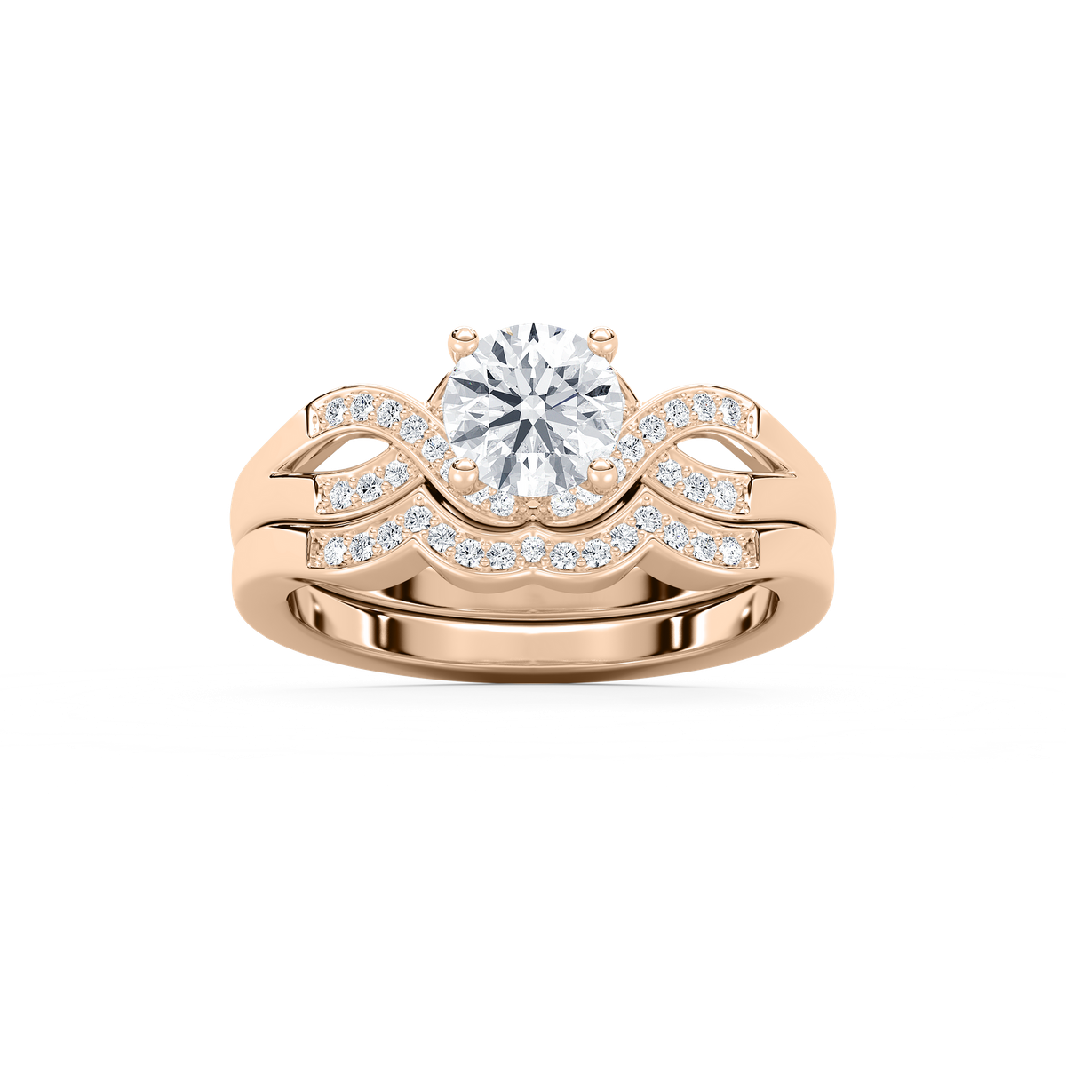 Amity 1 1⁄6 ctw Round Lab Grown Diamond Infinity Twist Wedding Set