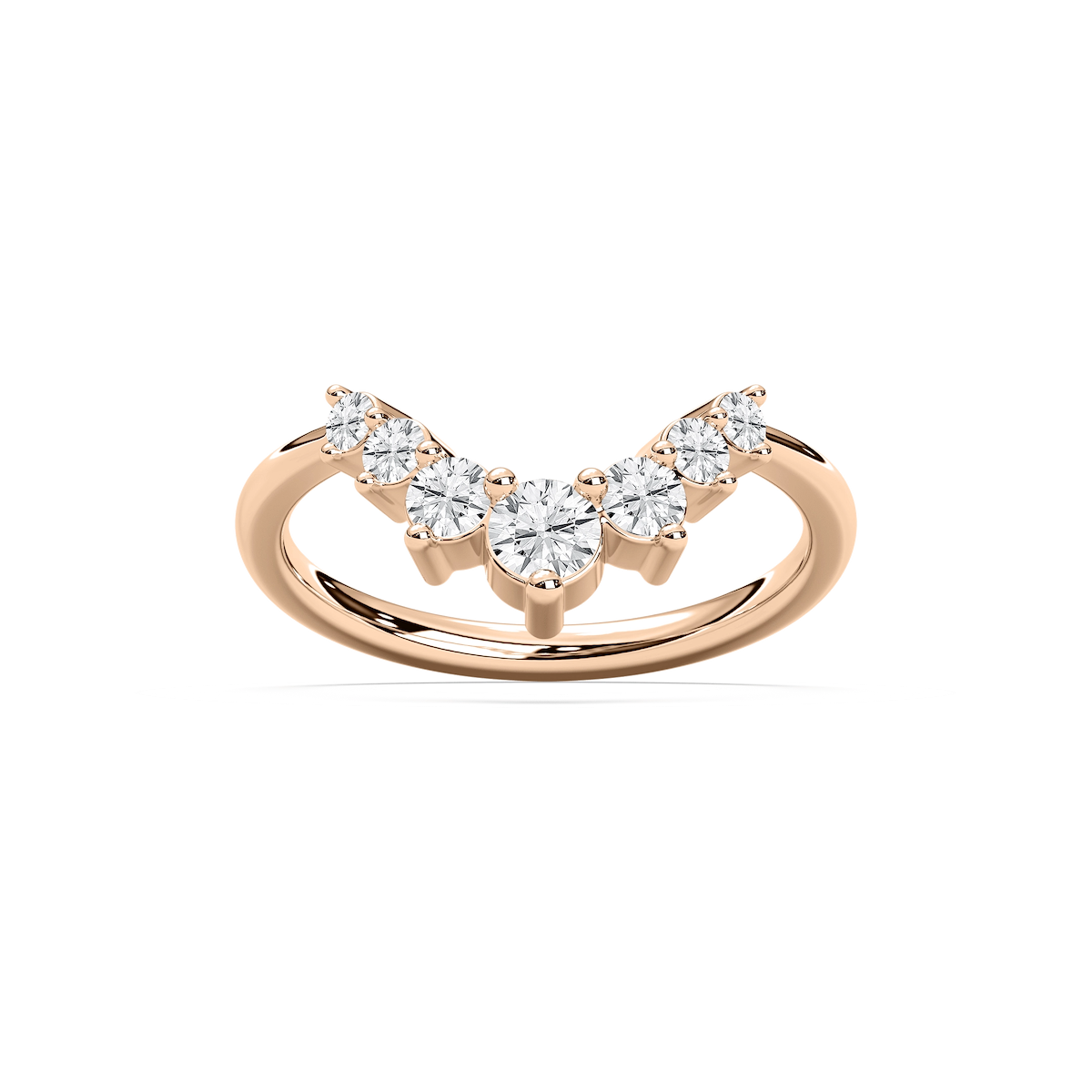 Vega 5/8 ctw Round Lab Grown Diamond Graduated Seven Stone Curved Band