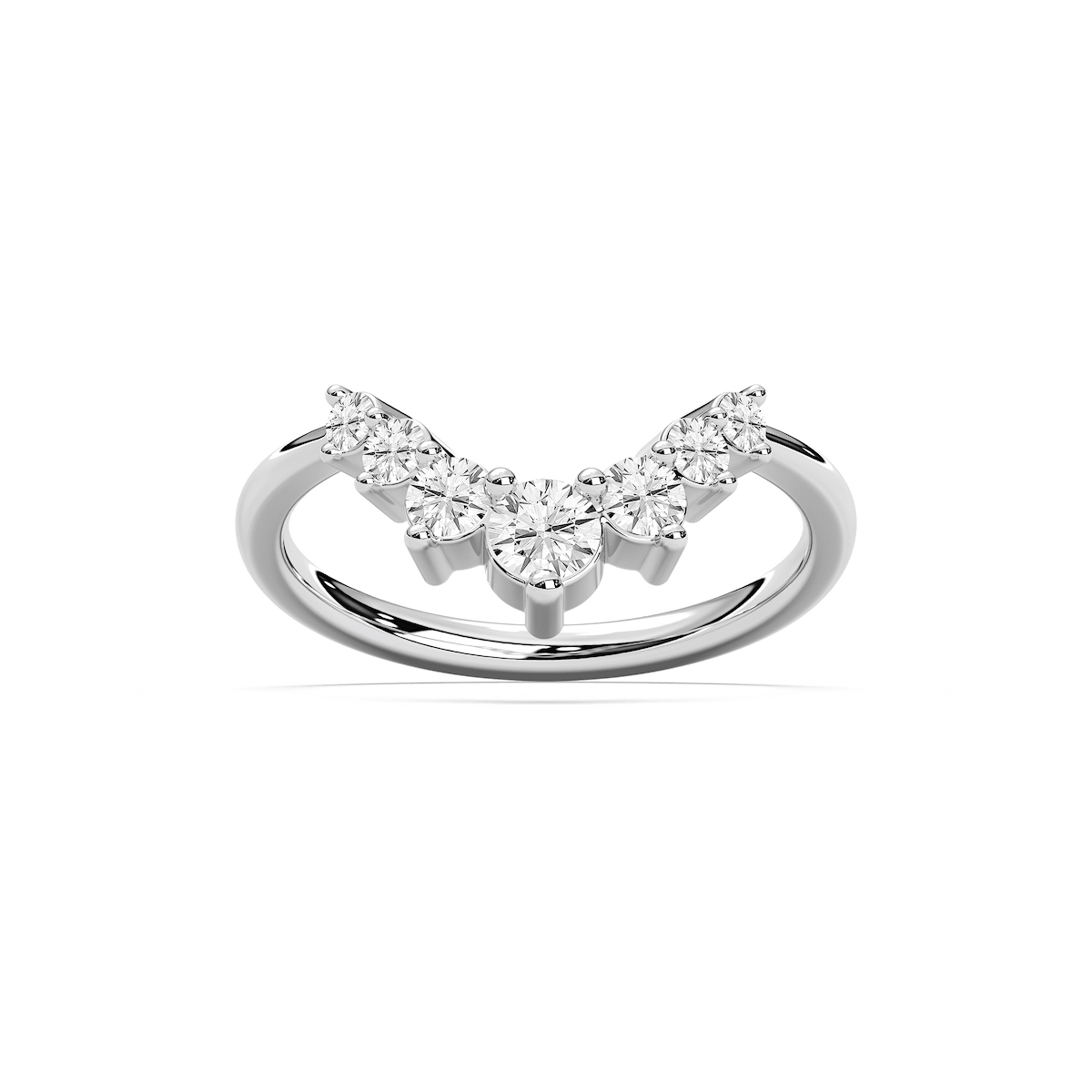Vega 5/8 ctw Round Lab Grown Diamond Graduated Seven Stone Curved Band