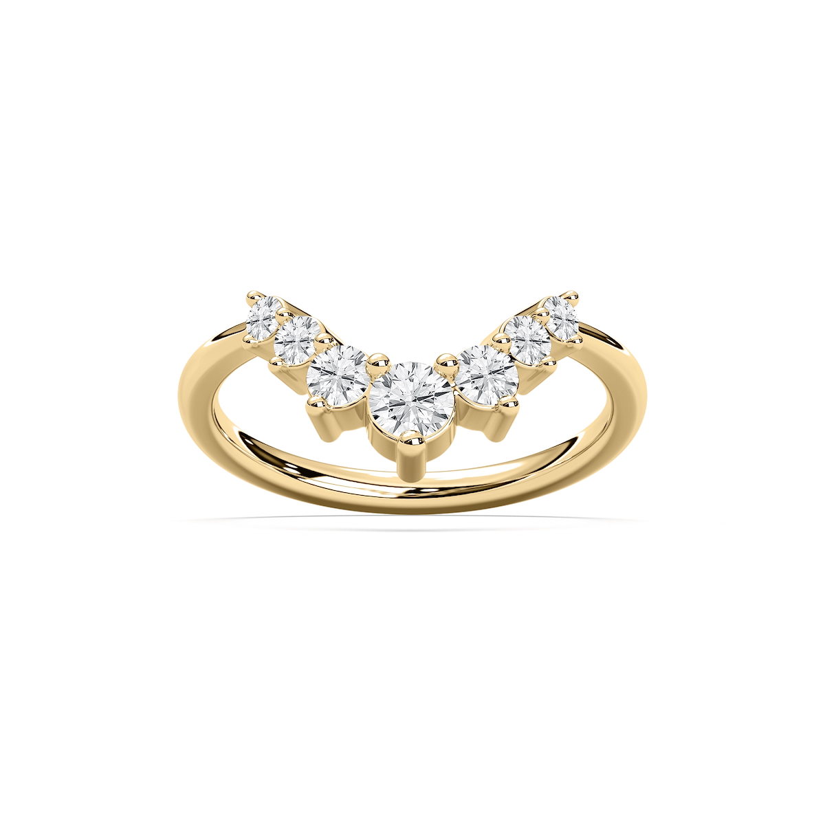 Vega 5/8 ctw Round Lab Grown Diamond Graduated Seven Stone Curved Band