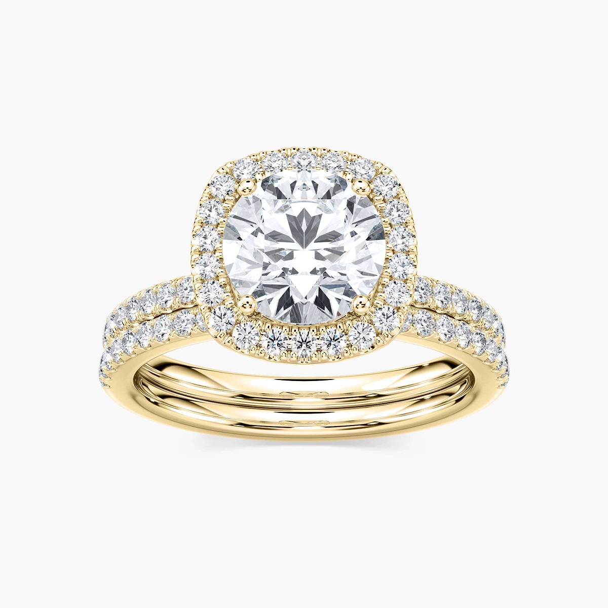 Emma Lab Grown Diamond Halo Pave Wedding Set