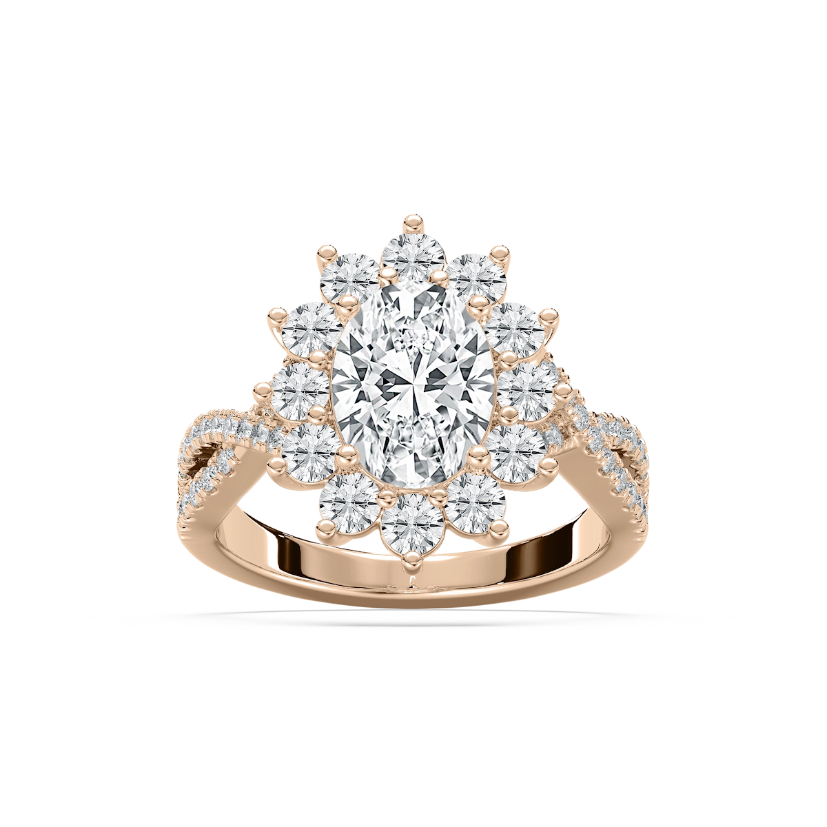 Vicky 3 ¹⁄₄ ctw Lab Grown Diamond Vintage Twist Halo Engagement Ring