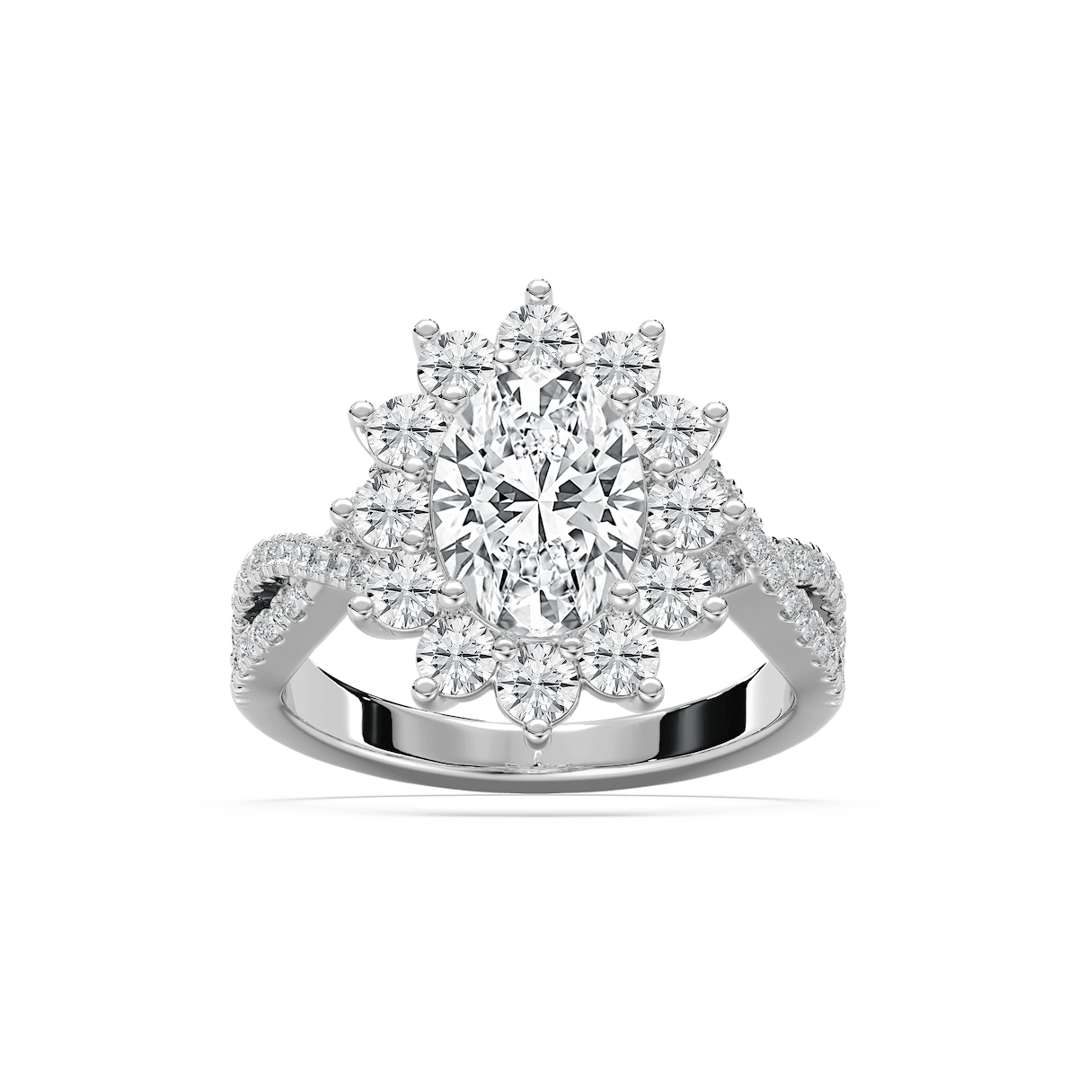Vicky 3 ¹⁄₄ ctw Lab Grown Diamond Vintage Twist Halo Engagement Ring