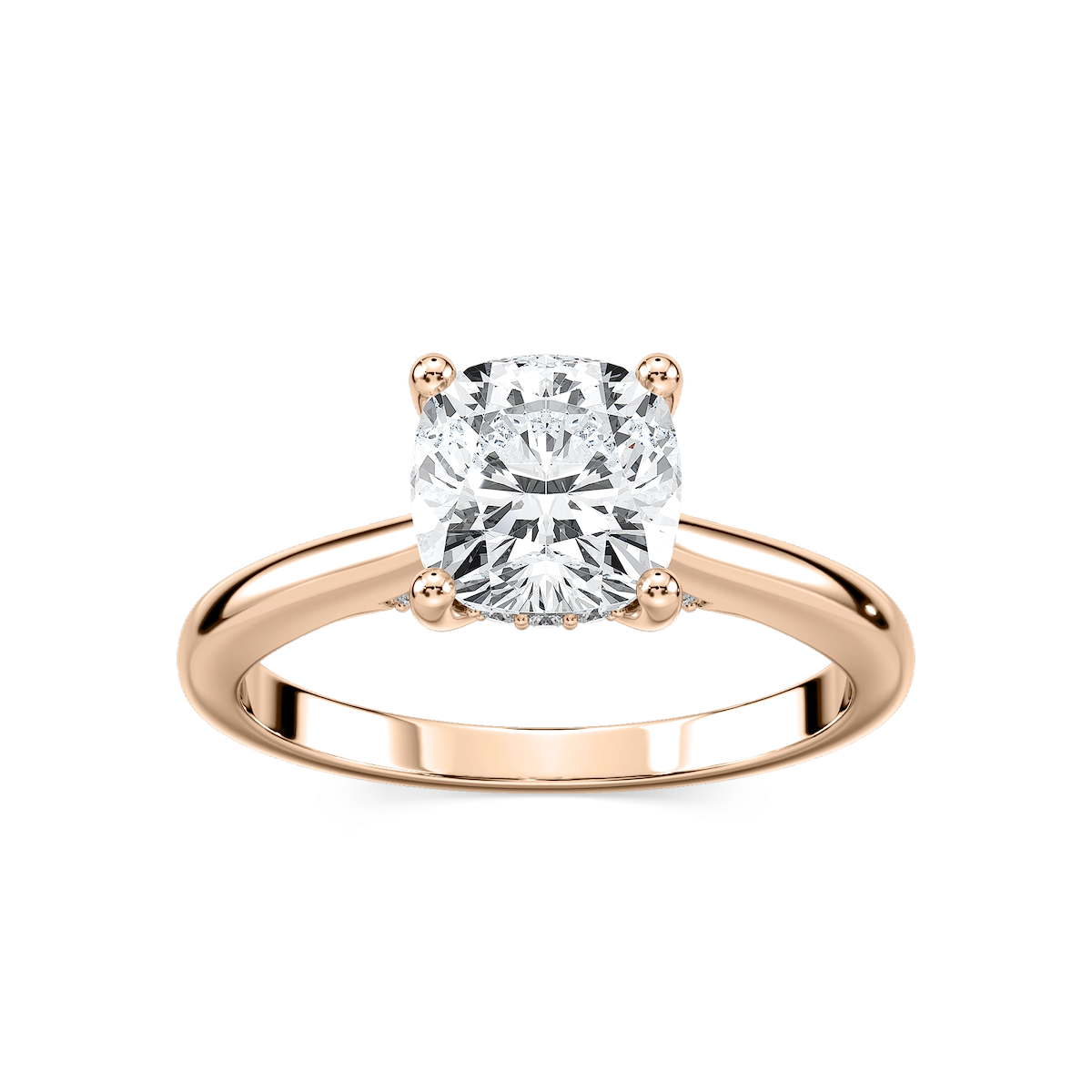 Vivian Cushion Lab Grown Diamond Arch Hidden Halo Engagement Ring