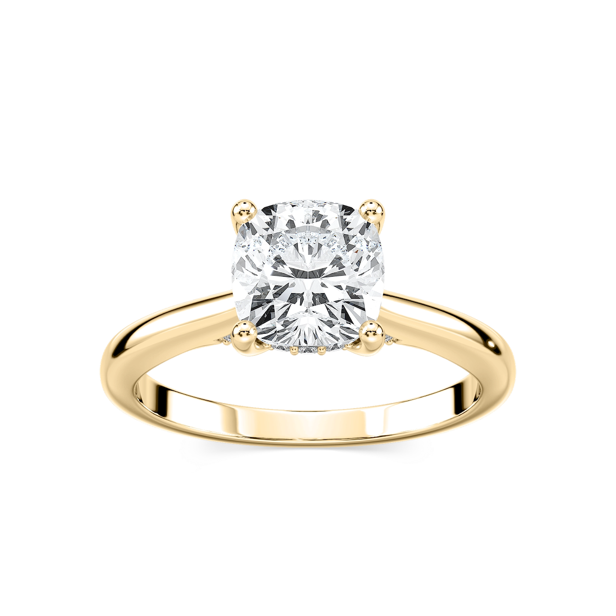 Vivian Cushion Lab Grown Diamond Arch Hidden Halo Engagement Ring