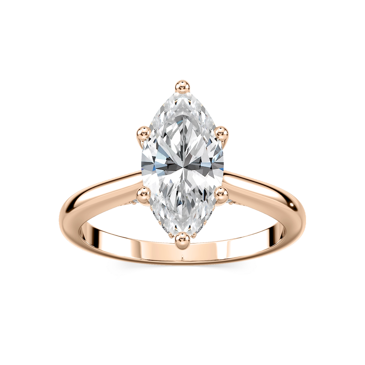 Vivian Marquise Lab Grown Diamond Arch Hidden Halo Engagement Ring