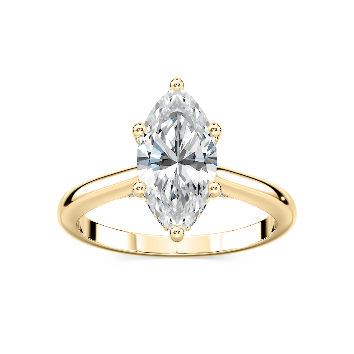 Vivian Marquise Lab Grown Diamond Arch Hidden Halo Engagement Ring