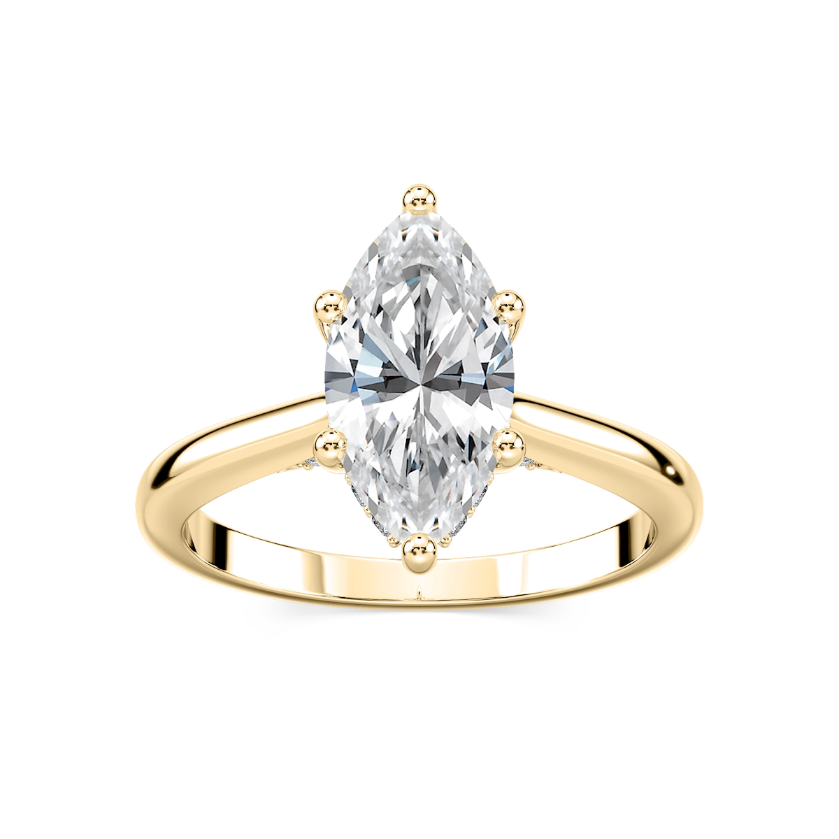 Vivian Marquise Lab Grown Diamond Arch Hidden Halo Engagement Ring
