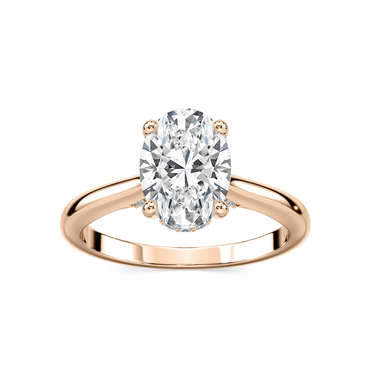 Vivian Oval Lab Grown Diamond Arch Hidden Halo Engagement Ring