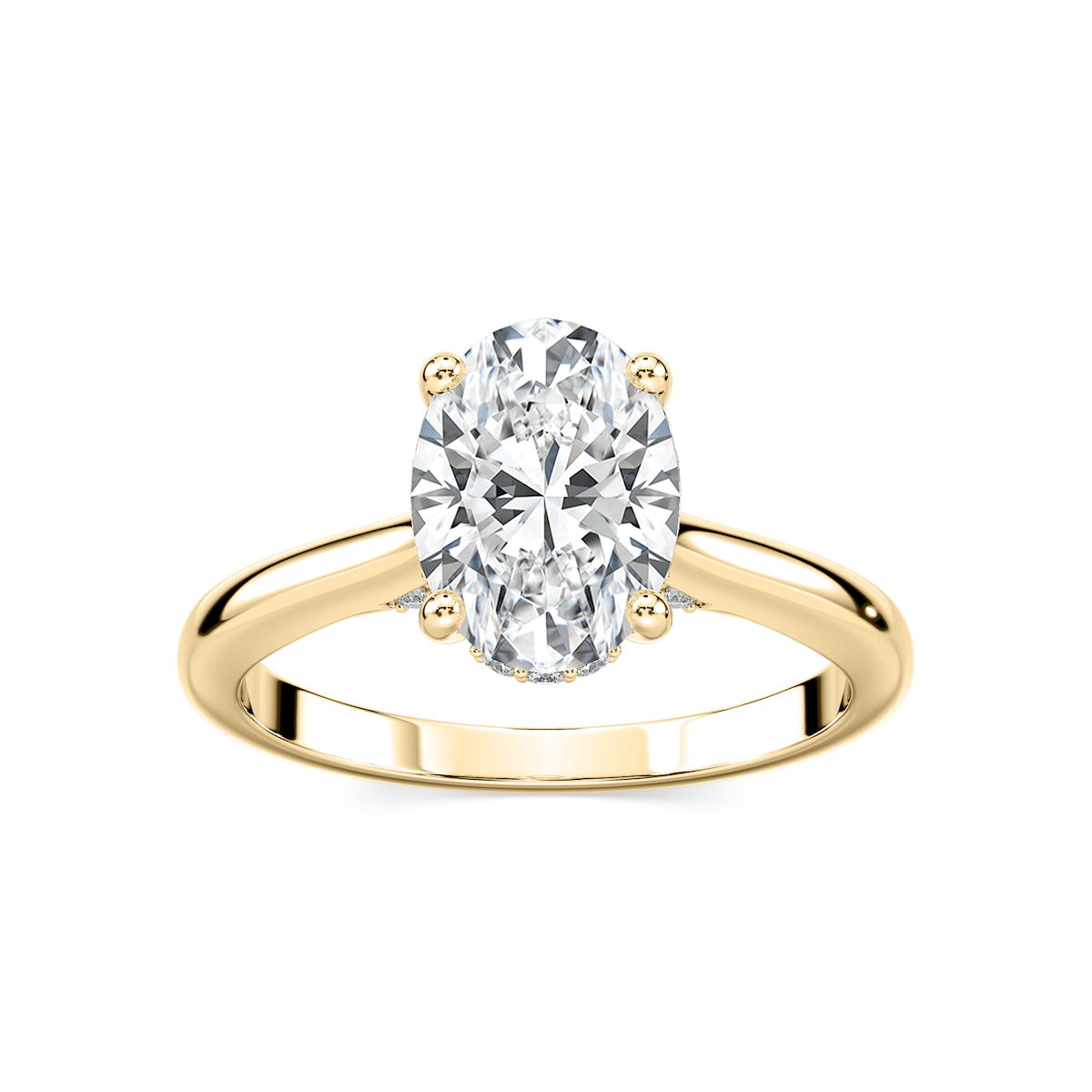 Vivian Oval Lab Grown Diamond Arch Hidden Halo Engagement Ring