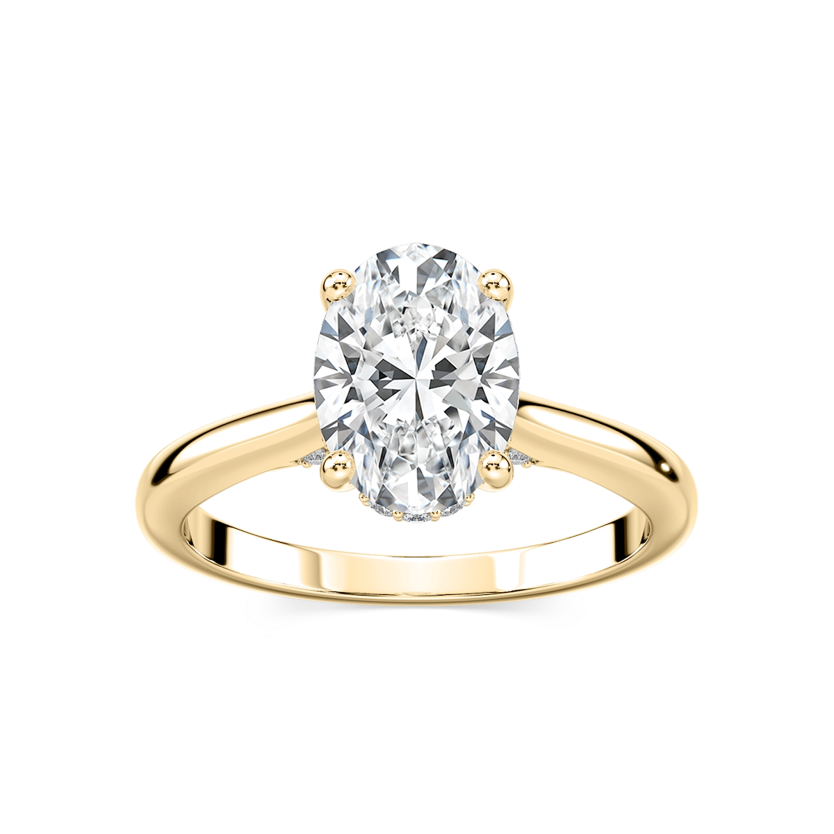 Vivian Oval Lab Grown Diamond Arch Hidden Halo Engagement Ring