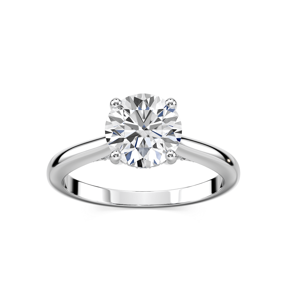 Vivian Round Lab Grown Diamond Arch Hidden Halo Engagement Ring