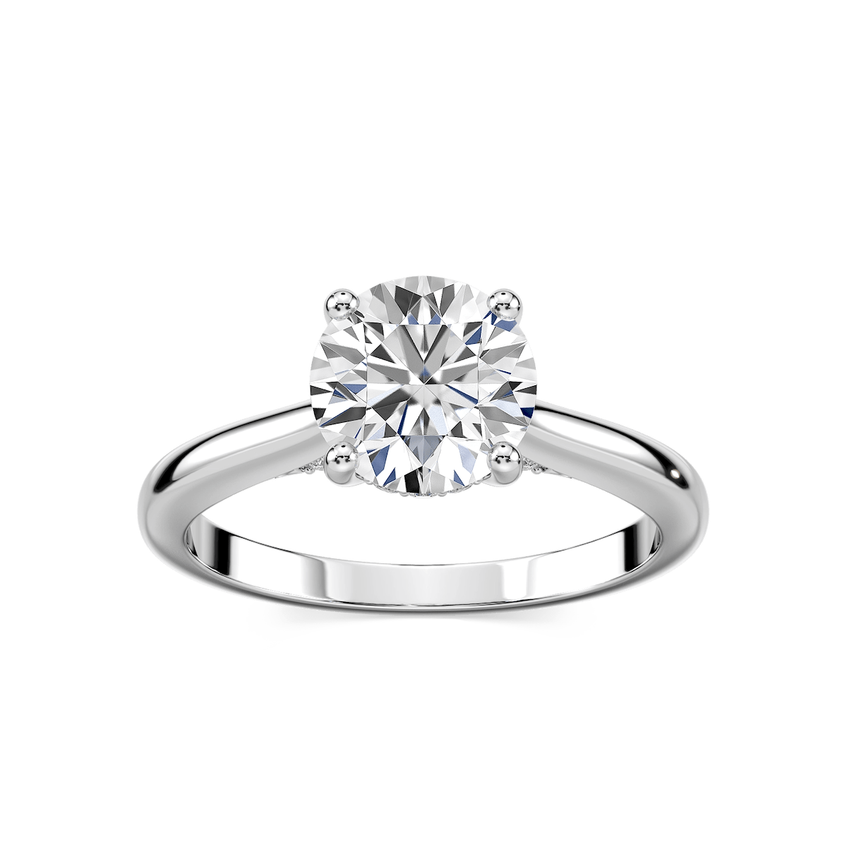 Vivian Round Lab Grown Diamond Arch Hidden Halo Engagement Ring