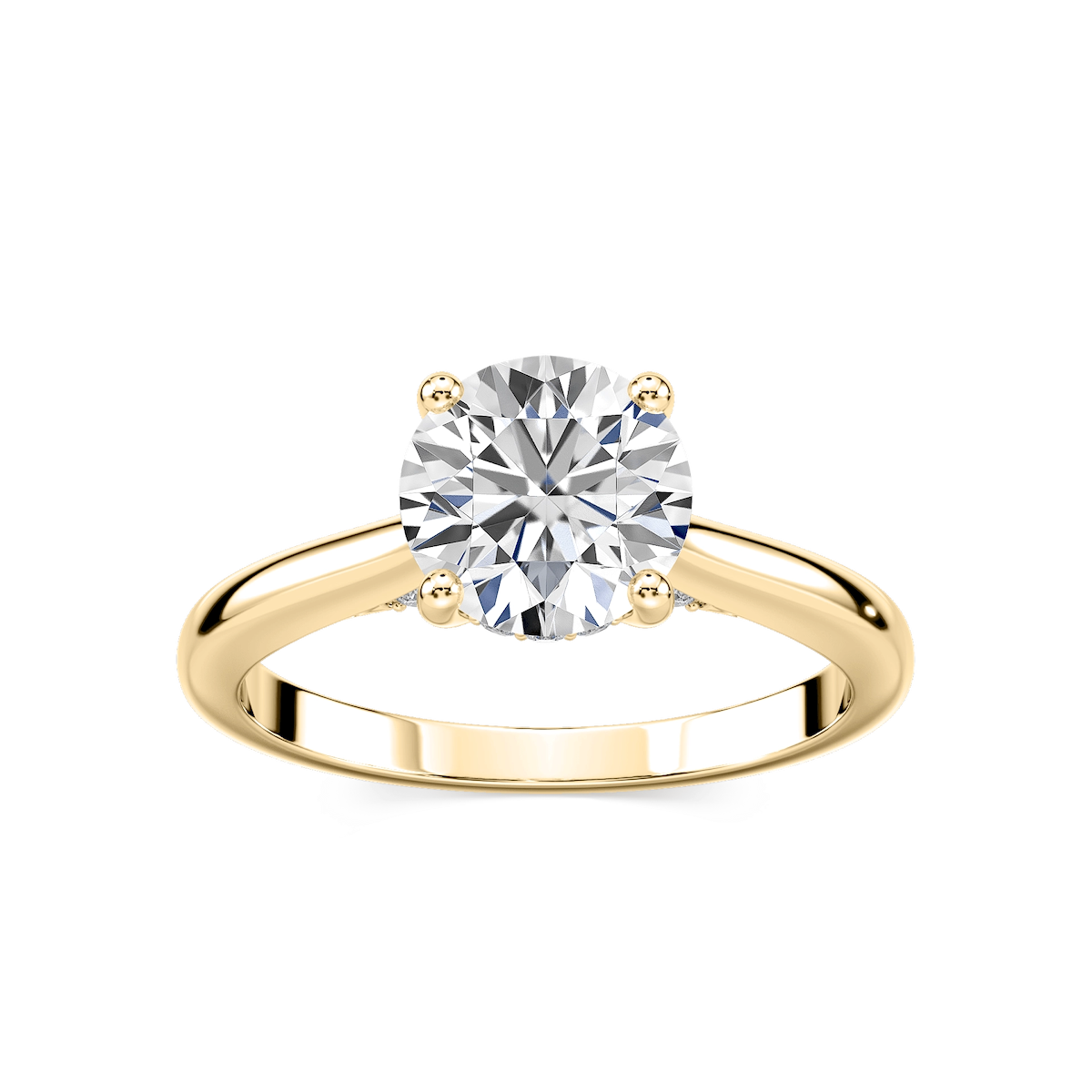 Vivian Round Lab Grown Diamond Arch Hidden Halo Engagement Ring