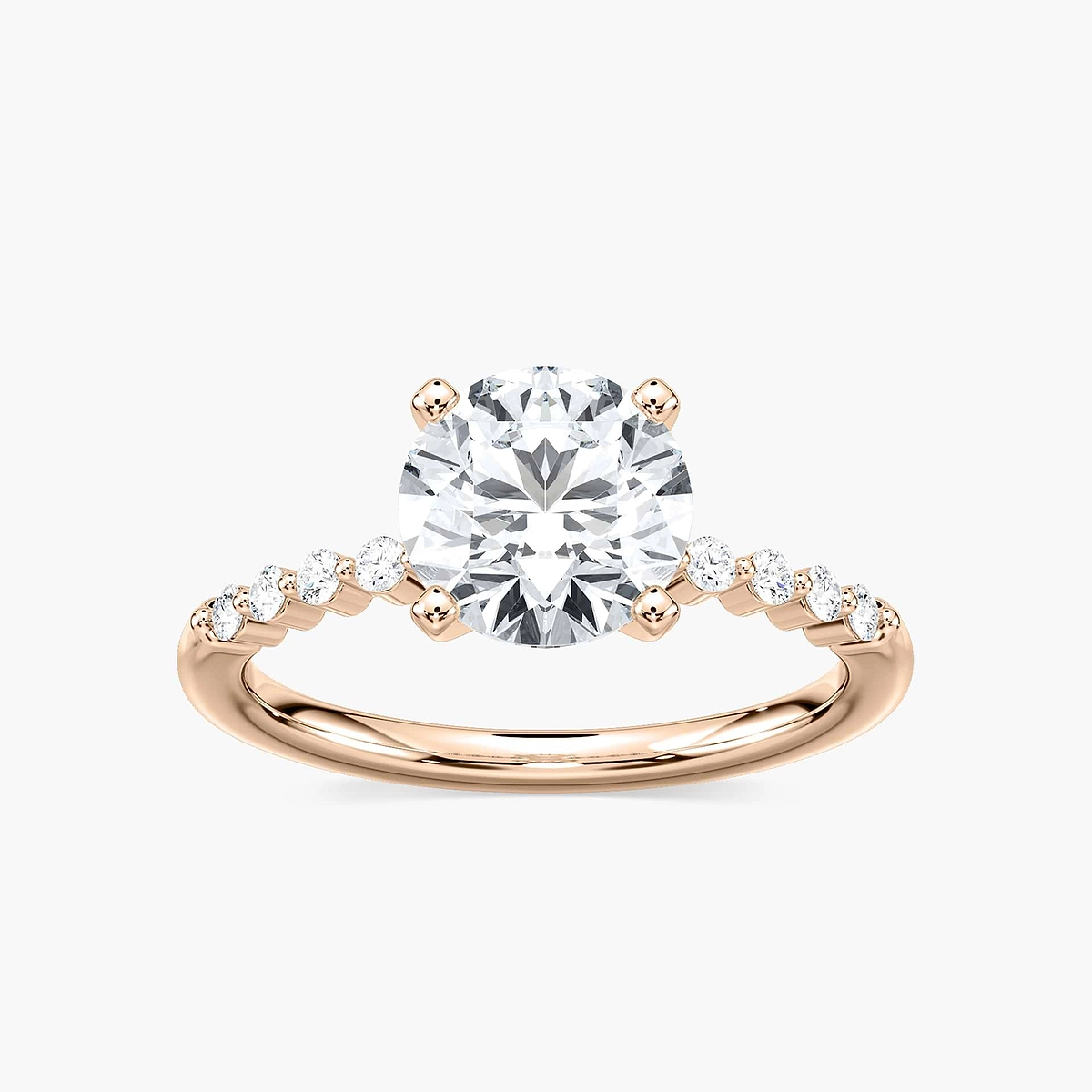 Willow Lab Grown Diamond Single Shared Prong Side Stone Engagement Ring