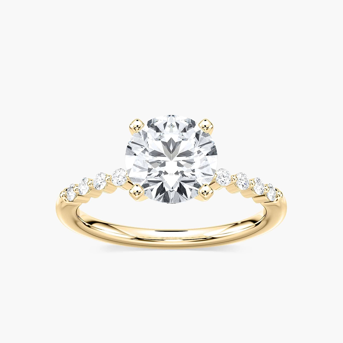 Willow Lab Grown Diamond Single Shared Prong Side Stone Engagement Ring