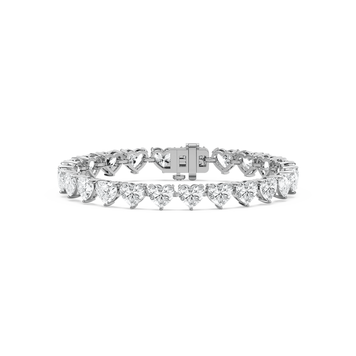 24 ctw Heart Lab Grown Diamond Tennis Bracelet  - 7 Inches