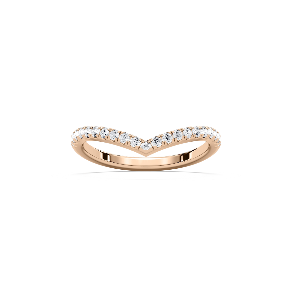 Wynne 1/3 ctw Round Lab Grown Diamond Chevron Curved Band