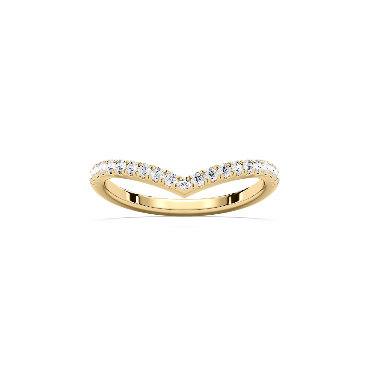 Wynne 1/3 ctw Round Lab Grown Diamond Chevron Curved Band
