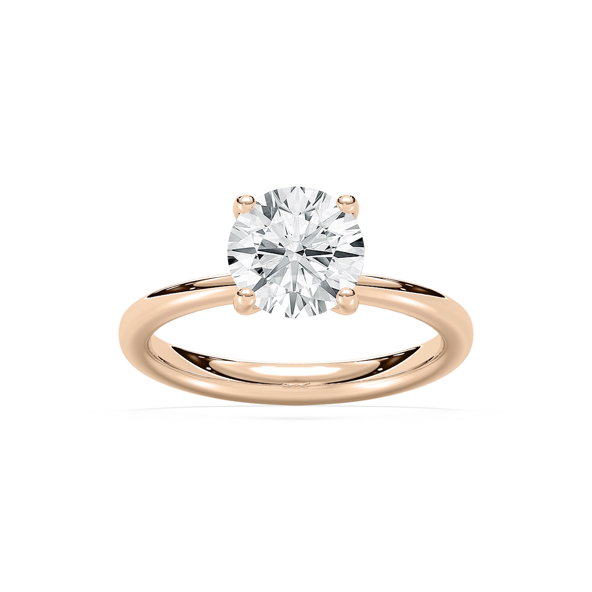 Xoe 2 ctw Round Lab Grown Diamond Tapered Solitaire Engagement Ring